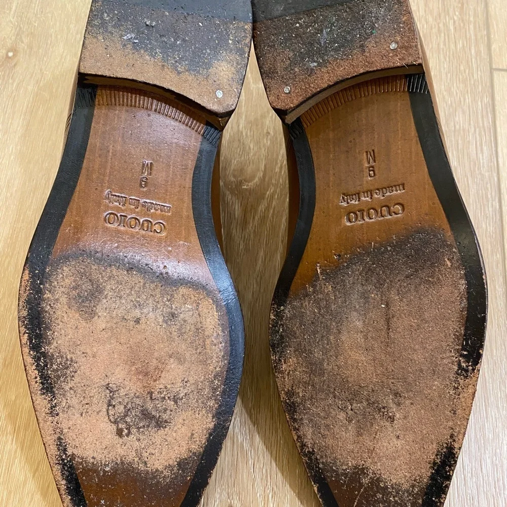Massimo Matteo Firenze Dress Shoes Brown Leather Oxford Italy Office Work Size 9